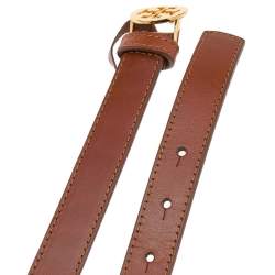 Pre Owned Tory Burch Brown Leather Waist Belt 90CM