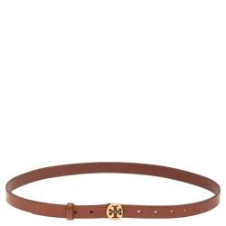 Pre Owned Tory Burch Brown Leather Waist Belt 90CM