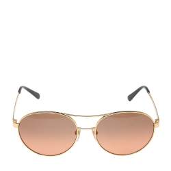 Pre Owned Tory Burch Black/Brown Gradient TY 6037 Aviator Sunglasses
