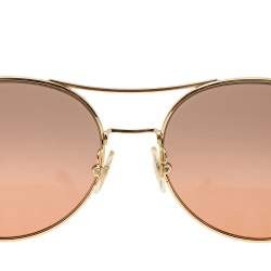 Pre Owned Tory Burch Black/Brown Gradient TY 6037 Aviator Sunglasses
