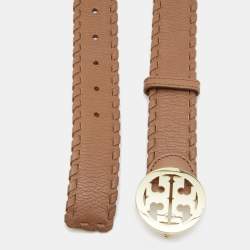 Pre Owned Tory Burch Tan Laced Leather Belt S