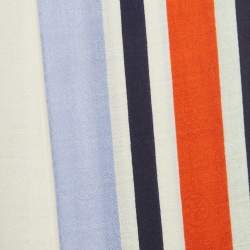 Tory Burch Multicolor Colorblock Logo Wool & Silk Stole