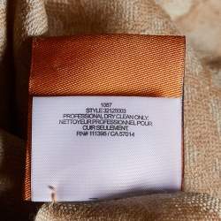 Pre Owned Tory Burch Beige Logo Jacquard Wool Fringed Scarf