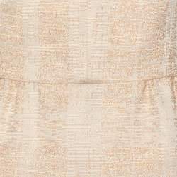 Pre Owned Tory Burch Beige Jacquard Sleeveless Midi Dress S