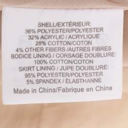 Pre Owned Tory Burch Beige Jacquard Sleeveless Midi Dress S