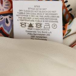 Pre Owned Tory Burch Cream Paisley Print Silk Maxi Skirt L