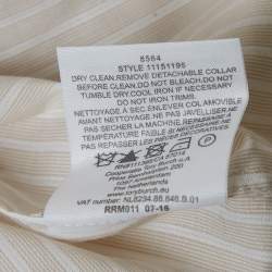 Pre Owned Tory Burch Beige Striped Cotton Long Sleeve Shirt XS