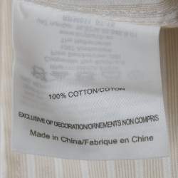 Pre Owned Tory Burch Beige Striped Cotton Long Sleeve Shirt XS