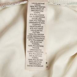 مملوكة مسبقًا Tory Burch White Printed Jersey Collar Midi Dress S