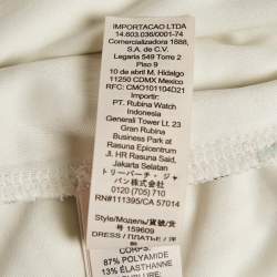 مملوكة مسبقًا Tory Burch White Printed Jersey Collar Midi Dress S