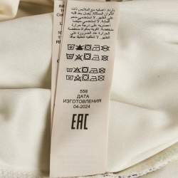 مملوكة مسبقًا Tory Burch White Printed Jersey Collar Midi Dress S