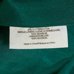 مملوكة مسبقًا Tory Burch Emerald Green Mesh Rushed Ethel Midi Dress XS