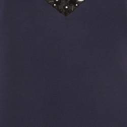 مملوكة مسبقًا فستان توري بورش كحلي بترتر تفصيل جيرسي قصير صغير