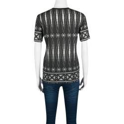 Tory Burch Monochrome Printed Pima Cotton T-Shirt XS