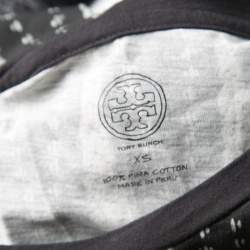 Tory Burch Monochrome Printed Pima Cotton T-Shirt XS
