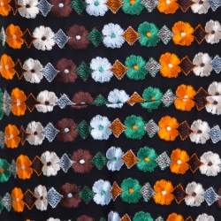 Pre Owned Tory Burch Multicolor Floral Embroidered Mesh A Line Dress S