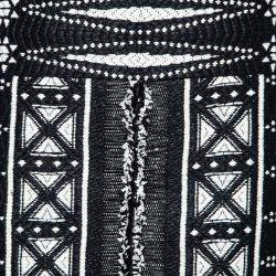 Pre Owned Tory Burch Monochrome Patterned Tweed Savora Pencil Skirt S