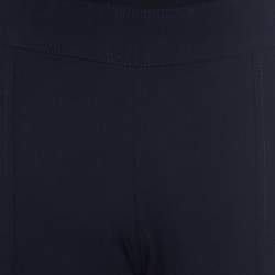 Pre Owned Tory Burch Navy Blue Wool Blend Straight Fit Callie Pants M