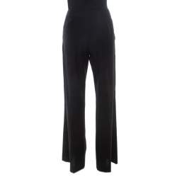 Pre Owned Tory Burch Black Wool Wide Leg Trousers M
