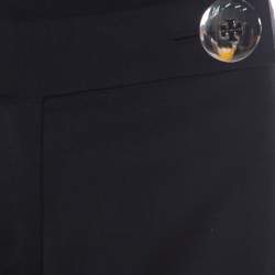 Pre Owned Tory Burch Black Wool Wide Leg Trousers M