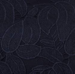 Pre Owned Tory Burch Navy Blue Avalon Lace Short Sleeve Jumpsuit S