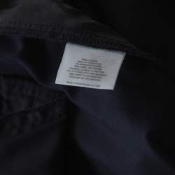 Pre Owned Tory Burch Navy Blue & Black Velvet & Silk Detail Flared Hagette Pants L