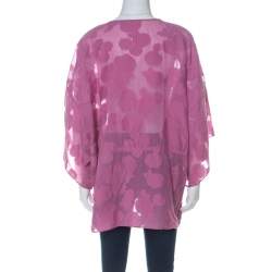 Pre Owned Tory Burch Purple Cotton Silk Fil Coupe Tunic Top XL