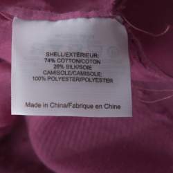 Pre Owned Tory Burch Purple Cotton Silk Fil Coupe Tunic Top XL