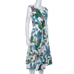 Tory Burch White Floral Fil Coupé Short Wisteria Dress S