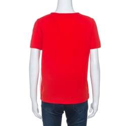 Tory Burch Red Textured Crepe Keyhole Detail Top S