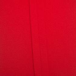 Tory Burch Red Textured Crepe Keyhole Detail Top S