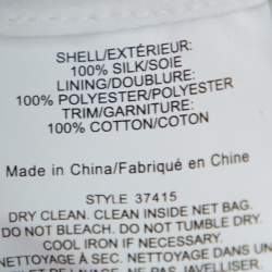 Pre Owned Tory Burch White Garden Party Printed Silk Smocked Tiered Top M