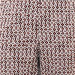 Tory Burch Multicolor Floral Motif Jacquard Skinny Trousers XL 
