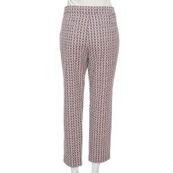 Tory Burch Multicolor Floral Motif Jacquard Skinny Trousers XL 