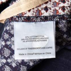 Tory Burch Multicolor Floral Motif Jacquard Skinny Trousers XL 
