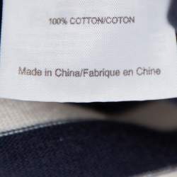 Pre Owned Tory Burch navy Blue & White Striped Cotton Ruffled Collar T-Shirt Dress XS