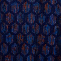 Pre Owned Tory Burch Navy Blue Jacquard A-Line Skirt S