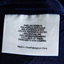 Pre Owned Tory Burch Navy Blue Jacquard A-Line Skirt S