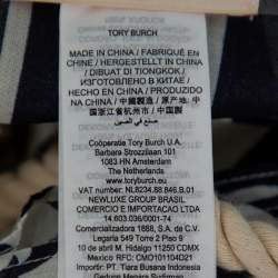 Pre Owned Tory Burch White Anchor Printed Cotton Belted Kaftan Dress M