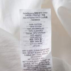 Pre Owned Tory Burch White Cotton Scalloped Ruffled Trim Shirt Dress S