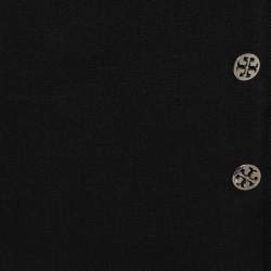 Pre Owned Tory Burch Black Wool Button Detail Sleeveless Shift Dress M