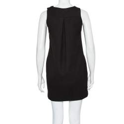 Pre Owned Tory Burch Black Wool Button Detail Sleeveless Shift Dress M