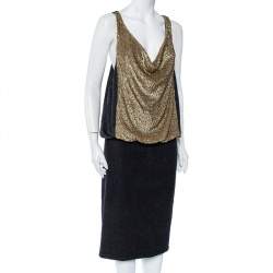 Tory Burch Charcoal Sequin Embellished Wool Midi Dress XL