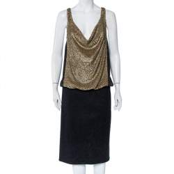 Tory Burch Charcoal Sequin Embellished Wool Midi Dress XL