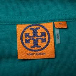 Pre Owned Tory Burch Blue Cotton Knit Polo T-Shirt M
