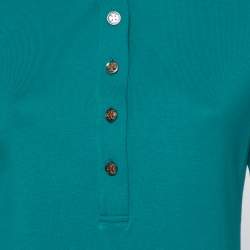 Pre Owned Tory Burch Blue Cotton Knit Polo T-Shirt M