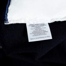 Tory Burch Navy Blue Wool Contrast Paneled Collared Sweater M