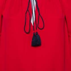 مملوكة مسبقًا تونيك توري برش سيلفي حرير كريب أحمر مقاس صغير