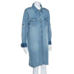 Tory Burch Light Blue Denim Brigitte Shirt Dress XL 