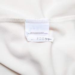 Pre Owned Tory Burch Cream Jersey Beaded Daria Sleeveless Dress S